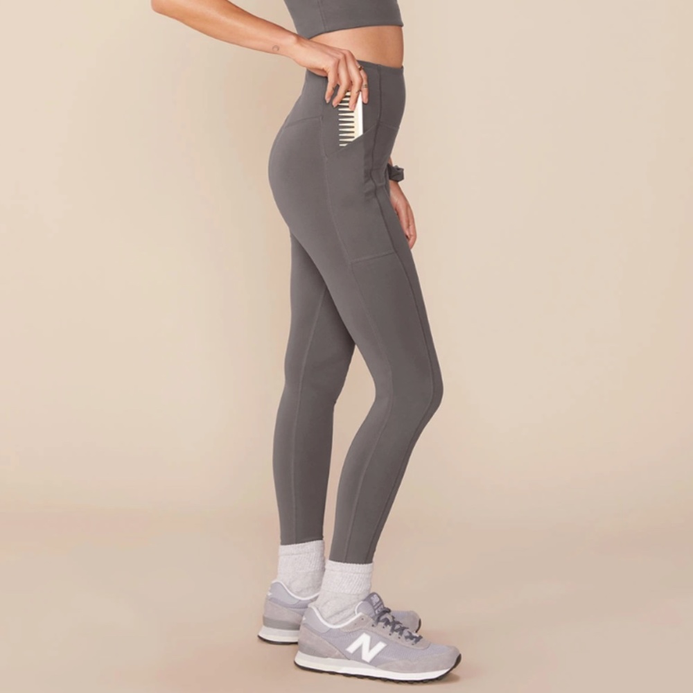 Girlfriend Collective Pocket Tight High Rise Smoke Small